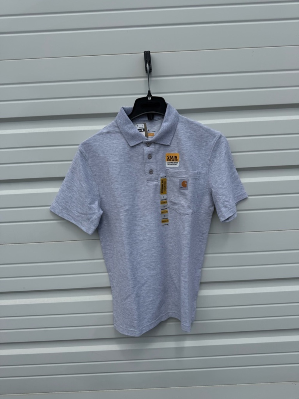Carhartt Light Heather Gray Polo with Chest Pocket